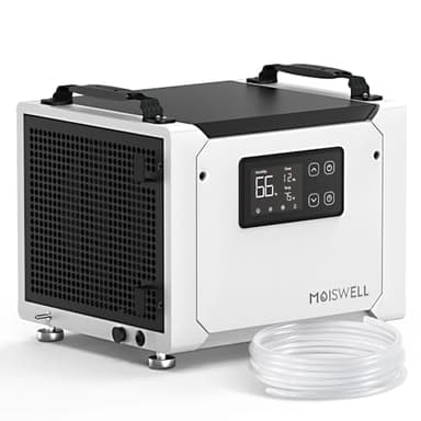 Moiswell 70 Pints Commercial Dehumidifier with Pump, Portable Crawl Space Dehumidifiers for Basement and Home, Energy Star Efficient Certified, Automatic Defrost | MOISWELL Defender ME-7S
