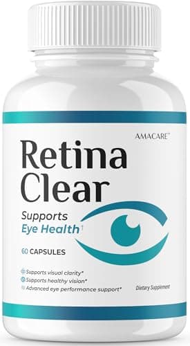 (1 Pack) Retina Clear – Retina Clear Eye Supplement Capsules Reviews, Official RetinaClear Vision Support Pills Health Natural Ingredients Vitamin Advanced Formula, 60 Capsules for 1 Month