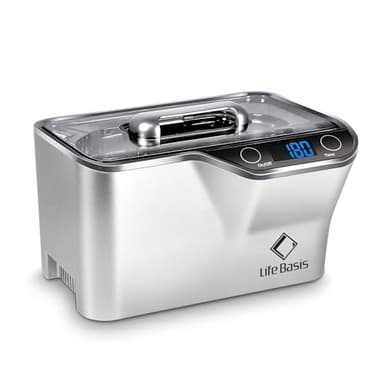 LifeBasis Ultrasonic Cleaner, Professional 45kHz Ultrasonic Jewelry Cleaner 20 Ounces (600ML) with Digital Timer, Watch Holder Ultrasonic Glasses Cleaner for Rings, Coins, Watches, Dentures, Silver
