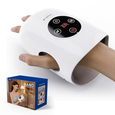 pryfey Hand Massager, 9 Modes 9 Intensities Hand Massage, Cordless Hand Massager for Arthritis and Carpal Tunnel, Mother's Day Gifts for Men Women Parents Relaxation at Office, White