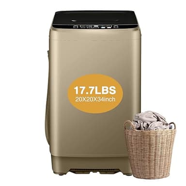 Full Automatic Washing Machine, AYCLIF 17.7 lbs Apartment Washing Machine with Drain Pump,10 Wash Programs 8 Water Levels,for Dorm Apartment RV Full-Automatic Washing Machines, 21"D x 21"W x 35"H