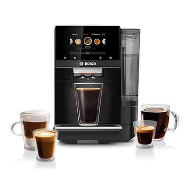 Bosch 800 Series Fully Automatic Espresso and Coffee Machine – 35 Drinks, Cold Brew, Double Cup, Milk Hose, Ceramic Grinder, Smart Features, in Black TPU60309