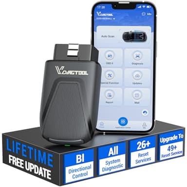 OBD2 Scanner Diagnostic Tool VDIAGTOOL D200, Bidirectional Scan Tool-Lifetime Free Updates, 26 Resets (Upgradeable 49+), Full System OBD2 Scanner Bluetooth for iOS & Android, FCA AutoAuth & CAN-FD