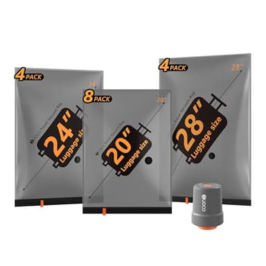 Travel Vacuum Bags with Cordless Electric Pump, 16 Combo Compression Packing Cubes for Clothing Clothes, Luggage Suitcase Organizer, Space Saver Vacation Cruise Travel Essentials