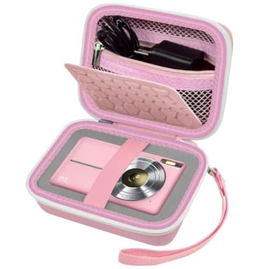 Comecase Carrying & Protective Case for Digital Camera, for CAMKORY/for Kodak Pixpro FZ45 FZ55/for Canon PowerShot ELPH 180/190 / for Sony DSCW800 DSCW830 Cameras for Travel - Pink