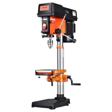 VEVOR 12 in Benchtop Drill Press, 5 Amp 120V, Variable Speed Cast Iron Bench Drill Press, 12 in Swing Distance 0-45° Tiltling Worktable with Laser Work Light, Tabletop Drilling Machine for Wood Metal