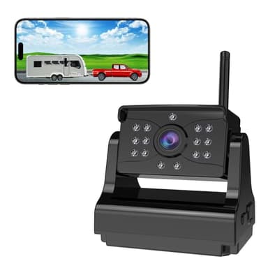 Wireless Backup Camera,Ultra Strong WiFi Signal Clear Picture Magnetic Rechargeable Rear View Reverse Back up Camera for Hitch Tow Gooseneck Travel Boat Horse 5th Wheel Trailer Truck Camper Pickup RV