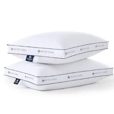 Pacific Coast Gusseted Bed Pillows for Side Sleepers and Back Sleepers, Goose Feather and Down Firm Pillows with 100% Cotton Shell, King Size Set of 2, Supportive Gusseted Pillows for Sleeping