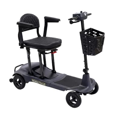 CareArise Lightweight Mobility Scooter for Adults and Seniors, 27lbs Foldable Carbon Fibre Frame, Portable 4 Wheels Scooter, 15.5 Miles Long Range, 298 lbs Capacity, Airplane Travel Friendly