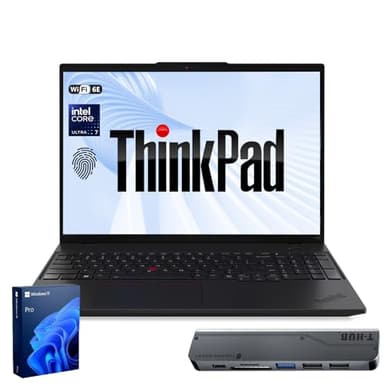 Lenovo ThinkPad L16 Gen 2 Business AI Laptop, 16" FHD+, Intel Core Ultra 7 255U, 32GB DDR5, 1TB SSD, HDMI, Fingerprint, Backlit, Wi-Fi 6E, Long Battery Life, Windows 11 Pro, 7-in-1 USB-C Hub Bundle