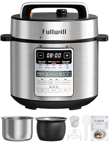 Fullwill Dual-Pot Electric Pressure Cooker 6+5QT(2026 Upgraded), 12-in-1 Multi-Cooker for Pressure Cooking, Soup, Yogurt, Stew, Rice