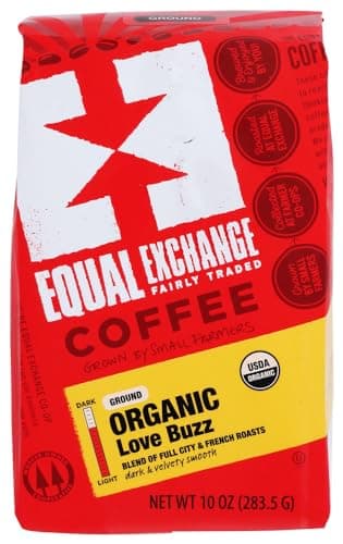 Equal Exchange Love Buzz Blend Organic Coffee Ground, 10-Ounce Packages (Pack of 2)