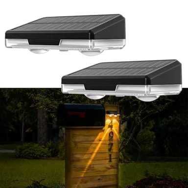 Flupuro Solar Mailbox Lights 2 Pack, Outdoor Waterproof House Number Light, Dusk to Dawn Address LED Lighting, Light up Wall Sign, 3000/4500/6000K