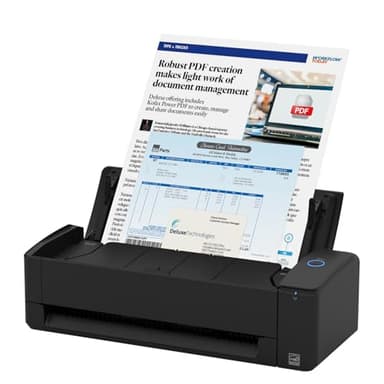 ScanSnap iX1300 Deluxe Compact Wireless or USB Double-Sided Color Document, Photo & Receipt Scanner with Auto Document Feeder and Manual Feeder for Mac or PC