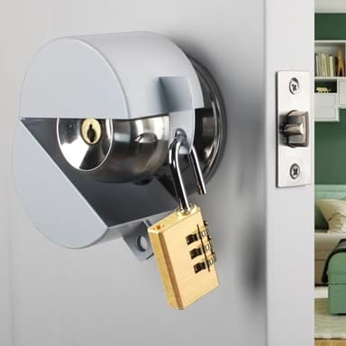 Dakekou Door Handle Cover Lock, Door Knob Lockout Device,Elderly Patient Door Handle Lock, Child Safety Lock to Prevent Door Handle Rotation and Entry White with Padlock