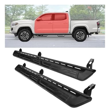 Turmaul 7" Running Boards for 2005-2023 Toyota Tacoma Double Cab Crew Cab 4-Door 2nd 3rd Gen Side Steps Nerf Bars 600Lbs Heavy Duty Manganese Steel + ABS Black