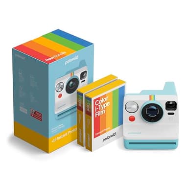 Polaroid Now 3rd Generation I-Type Instant Camera + Film Bundle - Now Arctic Blue Camera + 16 Color Photos (6644)