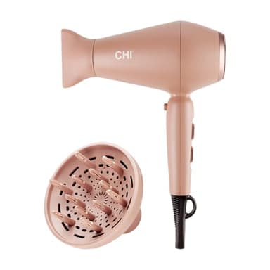 CHI 1875 Series Hair Dryer, Lightweight & Powerful Blow Dryer for Frizz-Free, Smooth & Shiny Hair, Adjustable Heat Settings, Mocha