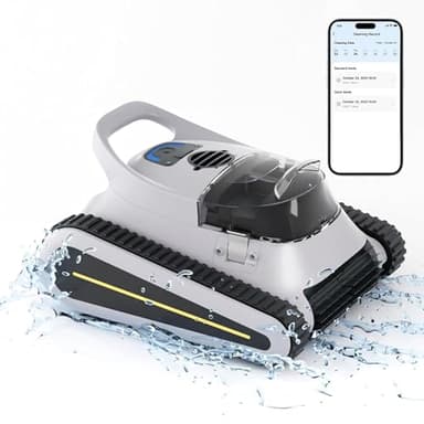 (2024 New) Robotic Pool Vacuum, Cordless Robotic Pool Cleaner for Inground Pools, Wall and Waterline Cleaning, Powerful Suction and Replaceable Battery, 150 min Battery Life for Pool Up to 1614 Sq.ft