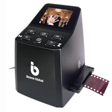 BEONEGLOBAL ClearScan MINI Film Scanner 16MP Slide & Film Scanner, Converts 35mm/135/126 Film & Slides to Digital Photos, Easy-to-Use Film Digitizer，2.31" LCD Screen
