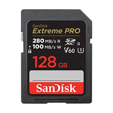 SanDisk 128GB Extreme PRO SDXC UHS-II Memory Card - C10, U3, V60, 6K, 4K UHD, SD Card - SDSDXEP-128G-GN4IN