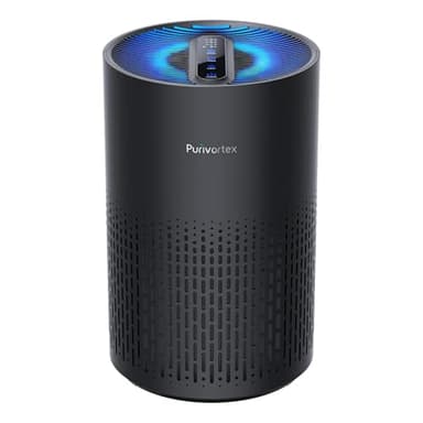 Purivortex Air Purifiers for Bedroom, Quiet Air Purifier with HEPA Filter for Pollen, Smoke, Dust, Pet Dander, Odor, Hair, Ozone Free, Covers Up to 880 Sq Ft, PX500 Black