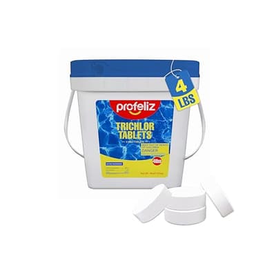 PROFELIZ Chlorine Tablets 3 Inch for Swimming Pools, Kills Bacteria and Stops Algae, Slow Dissolving,Individually Wrapped,Pool Chlorine Tablets,4lbs