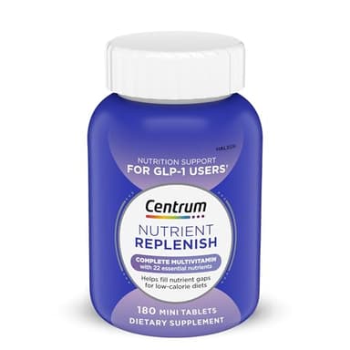 Centrum Nutrient Replenish GLP-1 Nutrition Support Multivitamin for Whole Body Health and Appearance - 180 Tablets, 6 Month Supply