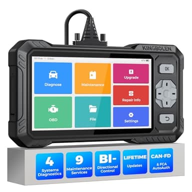KINGBOLEN OBD2 Scanner S608, 2026 Bidirectional Scan Tool for ABS/SRS/Transmission/Engine, 9 Resets Oil Brake DPF Bleed Gear Injector Throttle BMS SAS, CAN FD & FCA/Renault SGW, Lifetime Free Update