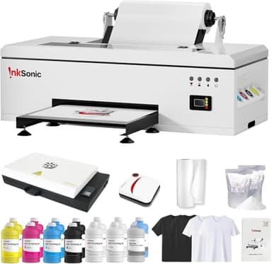 RocRow InkSonic R1390 DTF Printer, A3 T Shirt Printing Machine with Oven Bundle, 13" Apparel Printer Machine, Direct to Film, t-Shirt Maker for Clothes Design, Commercial Custom Printing, C13,1390