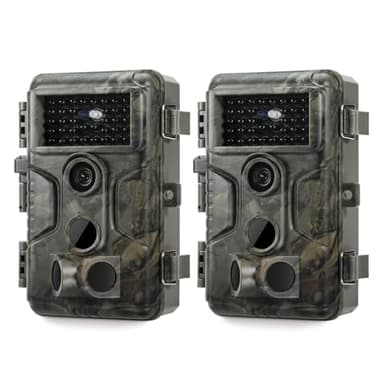 GardePro A3S 2-Pack Trail Camera (Non-Cellular, Non-WiFi), Enhanced Low-Light Performance, 64MP Photo & 1296P HD Video, 0.1s Trigger, 100ft No-Glow Night Vision, Motion Activated Wildlife Camera