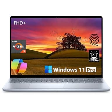 Dell Inspiron 16 Laptop, 16" FHD+ Display, AMD Ryzen 7-8840U, 16 GB DDR5, 1 TB SSD, Wi-Fi 6E, Backlit Keyboard, Windows 11 Pro