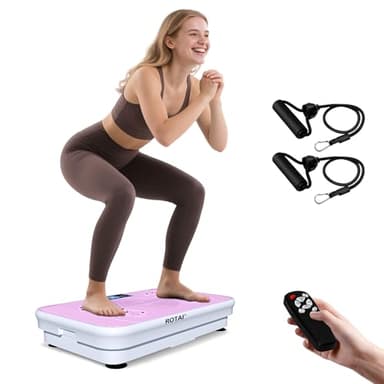 ROTAI Shake Plate Vibration Exercise Machine for Lymphatic Drainage Massager & Weight Loss, 400 lbs Capacity Whole Body Vibrating Plate Workout for Women and Men