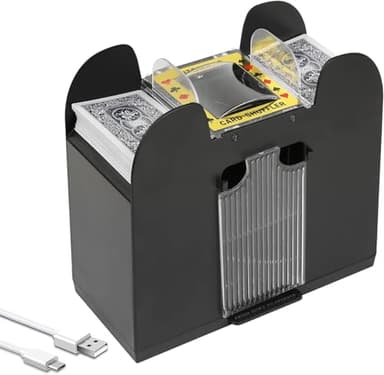 Ni-SHEN 6 Decks Automatic Card Shuffler USB/Battery Operated Electric Shuffler for Family Party Poker/Blackjack/UNO