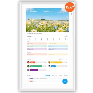 ApoloSign Digital Calendar: Electronic Calendar, Smart Touchscreen Interactive Display for Chore Chart, Family Schedules Planner, Supports All Apps via Google Play (White, 15.6-inch)