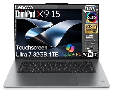 Lenovo ThinkPad X9 15 Aura Edition Business AI Laptop (15.3" 2.8K OLED Touchscreen, Intel Core Ultra 7 258V, 32GB DDR5, 1TB SSD), Ultrathin, Copilot+ PC, Backlit, Win 11 Pro, Grey (Next Gen X1 carbon)