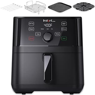 Instant Pot Vortex 5.7QT Air Fryer With Accessories, Custom Smart Cooking Programs, 4-in-1 Functions that Crisps, Roasts, Bakes and Reheats, 100+ In-App Recipes, from the Makers of Instant Pot, Black
