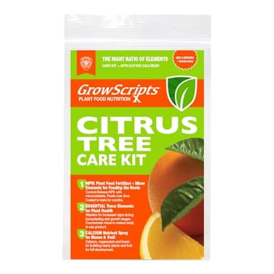 Citrus Tree Fertilizer Kit - Complete 3-in-1 Plant Food with NPK Granules, Liquid Micronutrients & Calcium for Container Lemon Orange Lime Trees, 3-Month Supply for Indoor Outdoor Citrus Plants