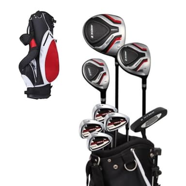 Precise Complete Teen Golf Club Set for Ages 13–16 – Includes Titanium Driver, Stainless Steel Hybrid, 7–PW Irons, Putter, Stand Bag & 3 Headcovers – Graphite/Steel Shafts - Right Hand