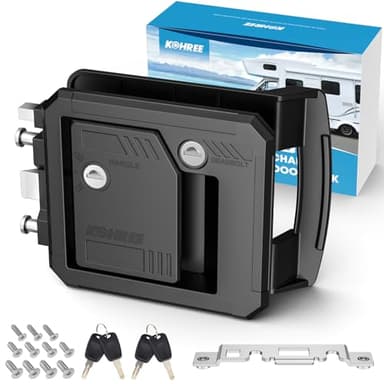 Kohree Class C Mechanical RV Door Lock Replacement, RV Camper Door Locks, RV Door Latch with 4 Keys, fits Most Class C Class A Campers with 4.25" x 4.50" x 1.25"-1.5" Lock Hole