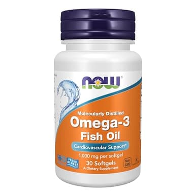 NOW Foods Supplements, Omega-3 180 EPA / 120 DHA, Molecularly Distilled, Cardiovascular Support*, 30 Softgels