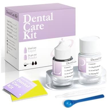 Tooth Repair Kit, Dental Cement with Zinc Oxide Eugenol, for Broken Chipped Teeth, Crown Fillings and Bridges