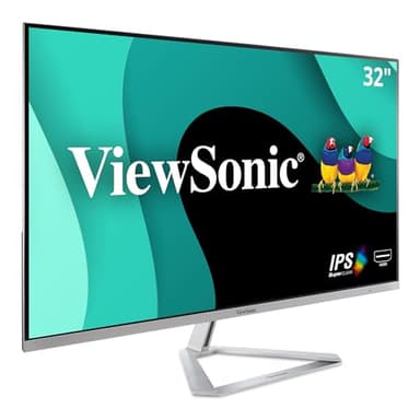 ViewSonic VX3276-MHD 32 Inch 1080p Monitor, IPS with Screen Split Capability and Eye Care Technology for Home and Office Entertainment, Ultra-Thin Bezels, DisplayPort for Daisy Chain, and HDMI Inputs