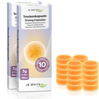 20 Pieces Hearing Aid Drying Capsules C&C Dry-Cap for Phonak, Starkey, Unitron Charger Case, Hearing-Aid Accessory, Desiccant Tablets, Dehumidifier Caps (Orange Color Indicator, 2 x 10pcs)