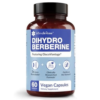 Dihydroberberine Supplement - DHB Super Berberine Supplement 200mg (Patented GlucoVantage) - 5X Enhanced Bioavailability, 60 Capsules