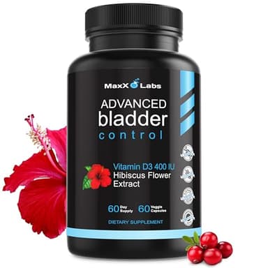 MaxX Labs Advanced Bladder Control Supplements for Women & Men - Supports Urinary Tract Health - Helps Overactive Bladder & Urinary Tract Infection - Cranberry Pills + Pumpkin Seed Oil Extract, 60 Ct