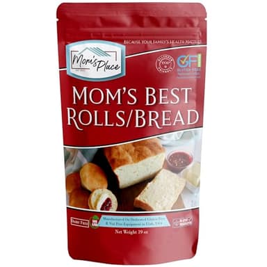 Mom's Place Gluten-Free Best Rolls & Bread Mix - Dairy Free, Nut Free, Soy Free, Corn Free, NON GMO, Preservative Free, 19 oz