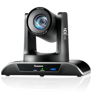 Tenveo 4K NDI PTZ Camera AI Humanoid & Face Auto-Tracking, HDMI/LAN/USB3.0 PoE PTZ Camera 20X Optical Zoom IP Live Streaming, for Church Services Worship Video Conference Live Streaming YouTube OBS