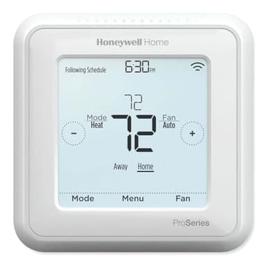 Honeywell Home TH6320ZW2007/U Z-Wave T6 Pro Programmable Touchscreen Thermostat with SmartStart, Low Voltage, UWP Mounting System, Cover Plate, Color - White