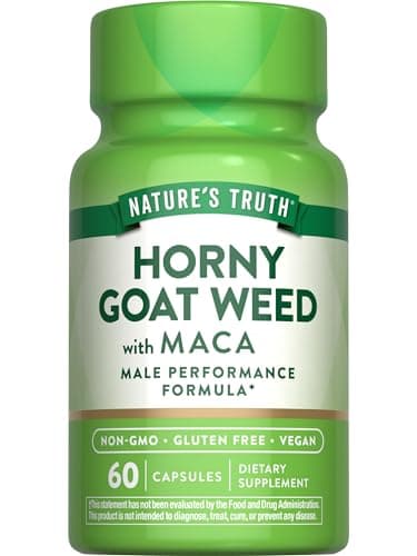 Nature's Truth Horny Goat Weed with Maca | 60 Powder Extract Capsules | Vegan, Non-GMO and Gluten Free Supplement